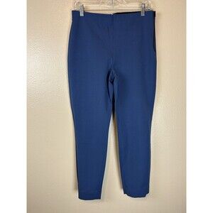 Everlane 10 Side Zip Pants Blue Trousers Career Work Slim Crop Cotton Stretch